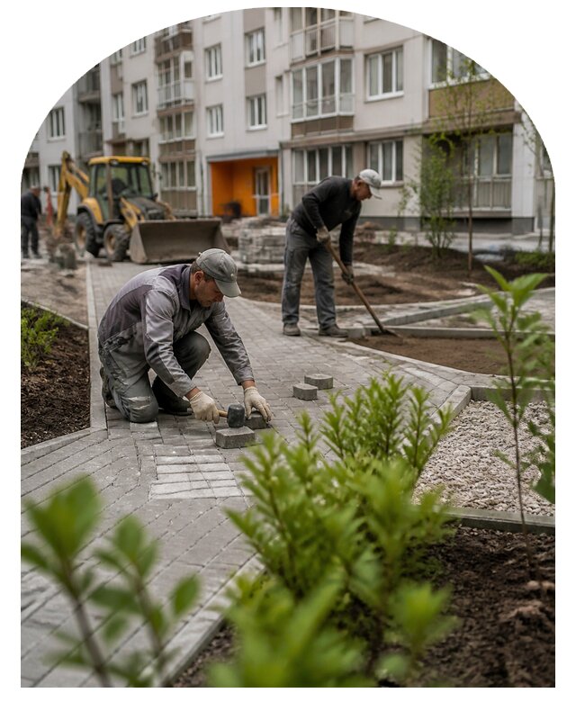 Благоустройство двора многоквартирного дома в Мегионе