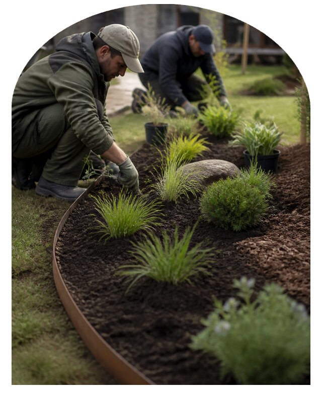 Клумбы под ключ с разработкой и посадкой растений в Мегионе